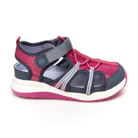 Munchkin by Stride Rite Coast Sandals Girls Sz 12M Pink Gray Adjustable Comfort - Picture 1 of 14
